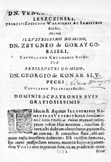Manuale fundamentorum juris civilis ac poloni, quatuor disputationibus juridico-historico-politicis comprehensum: ad quatuor libros institutionum Imperatoris Justiniani publico examine ventilatum in illustri schola Auriaca