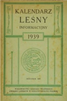 Kalendarz leśny informacyjny na rok 1939