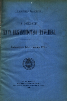 Z dziedziny prawa międzynarodowego prywatnego