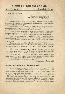 Pisemko Kuźniczanek. 1924 R.4 nr6