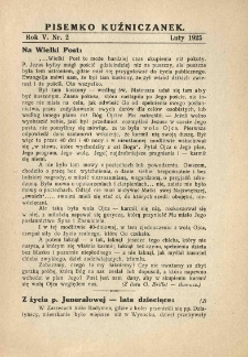 Pisemko Kuźniczanek. 1925 R.5 nr2