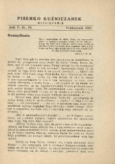 Pisemko Kuźniczanek. 1925 R.5 nr10
