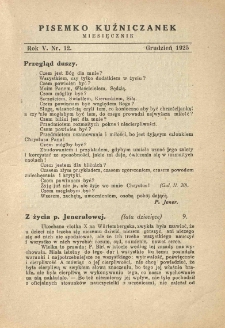 Pisemko Kuźniczanek. 1925 R.5 nr12