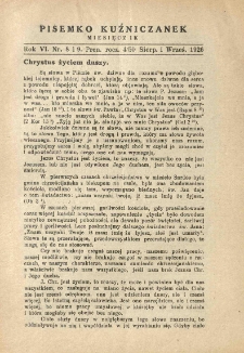 Pisemko Kuźniczanek. 1926 R.6 nr8-9