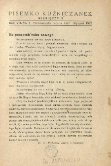 Pisemko Kuźniczanek. 1927 R.7 nr1