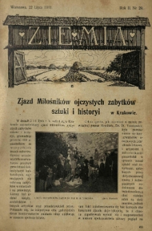 Ziemia. Tygodnik Krajoznawczy Ilustrowany.1911 R.2 nr29
