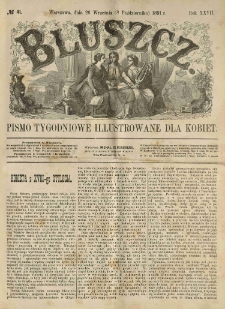 Bluszcz. Pismo tygodniowe illustrowane dla kobiet. 1891.09.26 (10.08) R.27 nr41