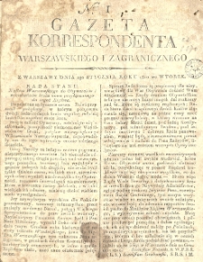Gazeta Korrespondenta Warszawskiego i Zagranicznego. 1810 nr1