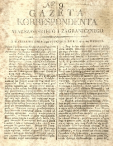 Gazeta Korrespondenta Warszawskiego i Zagranicznego. 1810 nr9
