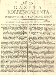 Gazeta Korrespondenta Warszawskiego i Zagranicznego. 1810 nr10