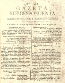 Gazeta Korrespondenta Warszawskiego i Zagranicznego. 1810 nr20