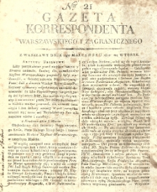 Gazeta Korrespondenta Warszawskiego i Zagranicznego. 1810 nr21