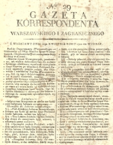 Gazeta Korrespondenta Warszawskiego i Zagranicznego. 1810 nr29