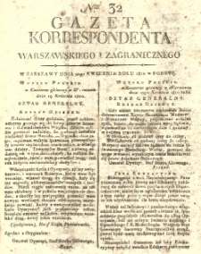 Gazeta Korrespondenta Warszawskiego i Zagranicznego. 1810 nr32