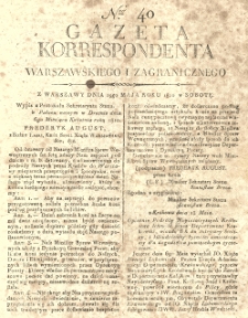 Gazeta Korrespondenta Warszawskiego i Zagranicznego. 1810 nr40