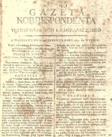 Gazeta Korrespondenta Warszawskiego i Zagranicznego. 1810 nr45