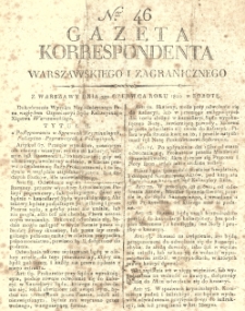 Gazeta Korrespondenta Warszawskiego i Zagranicznego. 1810 nr46