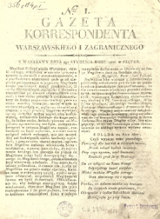 Gazeta Korrespondenta Warszawskiego i Zagranicznego. 1807 nr1