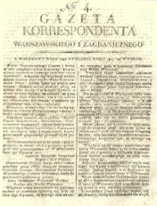Gazeta Korrespondenta Warszawskiego i Zagranicznego. 1807 nr4