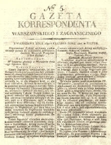 Gazeta Korrespondenta Warszawskiego i Zagranicznego. 1807 nr5