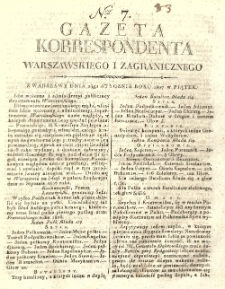 Gazeta Korrespondenta Warszawskiego i Zagranicznego. 1807 nr7