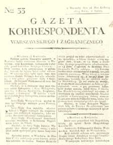 Gazeta Korrespondenta Warszawskiego i Zagranicznego. 1819 nr33