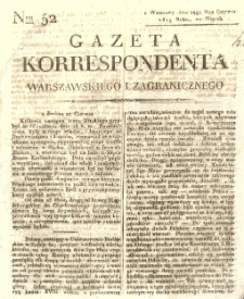 Gazeta Korrespondenta Warszawskiego i Zagranicznego. 1819 nr52