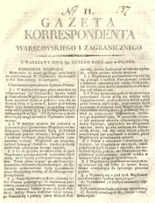Gazeta Korrespondenta Warszawskiego i Zagranicznego. 1807 nr11