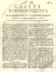 Gazeta Korrespondenta Warszawskiego i Zagranicznego. 1807 nr13