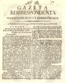 Gazeta Korrespondenta Warszawskiego i Zagranicznego. 1807 nr16