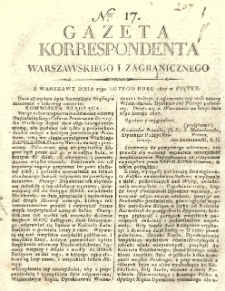 Gazeta Korrespondenta Warszawskiego i Zagranicznego. 1807 nr17