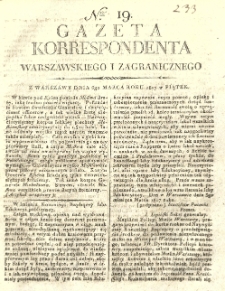 Gazeta Korrespondenta Warszawskiego i Zagranicznego. 1807 nr19