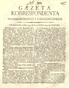 Gazeta Korrespondenta Warszawskiego i Zagranicznego. 1807 nr20