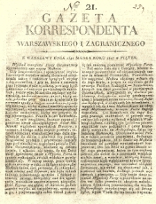 Gazeta Korrespondenta Warszawskiego i Zagranicznego. 1807 nr21
