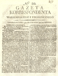 Gazeta Korrespondenta Warszawskiego i Zagranicznego. 1807 nr22