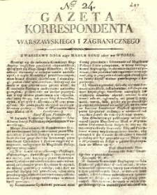 Gazeta Korrespondenta Warszawskiego i Zagranicznego. 1807 nr24