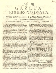 Gazeta Korrespondenta Warszawskiego i Zagranicznego. 1807 nr28