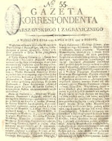 Gazeta Korrespondenta Warszawskiego i Zagranicznego. 1807 nr55