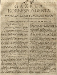 Gazeta Korrespondenta Warszawskiego i Zagranicznego. 1807 nr56
