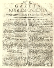 Gazeta Korrespondenta Warszawskiego i Zagranicznego. 1807 nr57