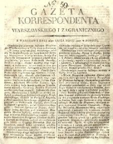 Gazeta Korrespondenta Warszawskiego i Zagranicznego. 1807 nr59