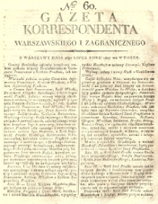 Gazeta Korrespondenta Warszawskiego i Zagranicznego. 1807 nr60