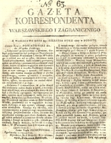 Gazeta Korrespondenta Warszawskiego i Zagranicznego. 1807 nr63