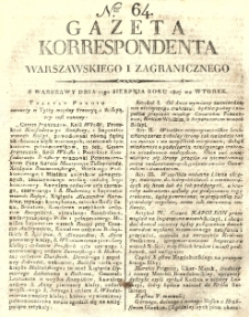 Gazeta Korrespondenta Warszawskiego i Zagranicznego. 1807 nr64
