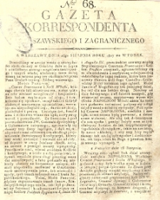 Gazeta Korrespondenta Warszawskiego i Zagranicznego. 1807 nr68