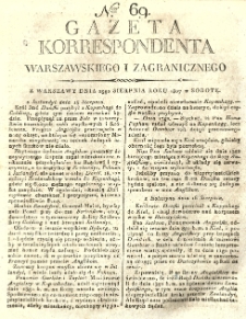 Gazeta Korrespondenta Warszawskiego i Zagranicznego. 1807 nr69