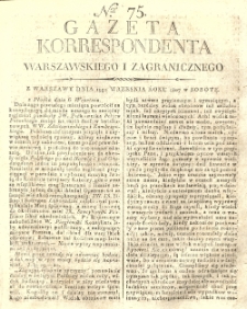 Gazeta Korrespondenta Warszawskiego i Zagranicznego. 1807 nr75