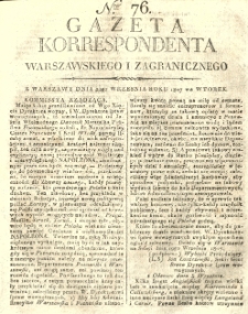 Gazeta Korrespondenta Warszawskiego i Zagranicznego. 1807 nr76
