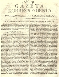 Gazeta Korrespondenta Warszawskiego i Zagranicznego. 1807 nr91