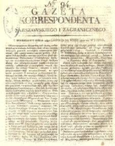 Gazeta Korrespondenta Warszawskiego i Zagranicznego. 1807 nr94